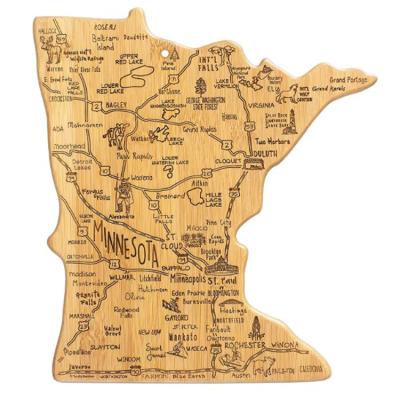 China Chopper Minnesota Shape Sustainable Custom Organic Cutting Board for sale