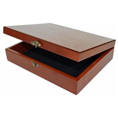 China Recycled Materials Wholesale Rectangle Empty Wooden Box Hinged Lid Custom Small Wooden Box With Lid for sale