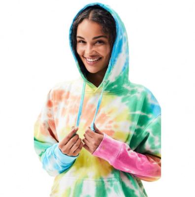 China Wholesale Anti-wrinkle Women Tie Dye Hoodie Tops With Pocket Tie Dye Neon Hoodie for sale