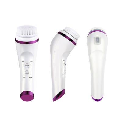 China DEEPLY CLEANING 3 in 1 USB Beauty Equipment Facial Skin Scrubber Filler Sonic Facial Cleansing Brush for sale