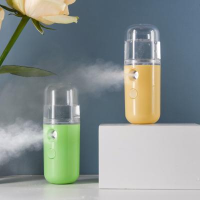 China Mini USB Skin Care Colorful Nano Rechargeable Mist Jet Portable Illuminating Facial Steamer for sale