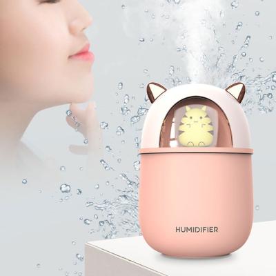 China Hot Selling Color Changing Cat Light LED Humidifier Room 300ml Cute Industrial Mist Fragrance Diffuser Ultrasonic Humidifier For Bedroom Car Office for sale