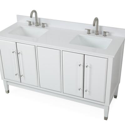 China Modern White Marble Combination Bathroom Cabinet Modern White Floating Bathroom Cabinet Vanity for sale