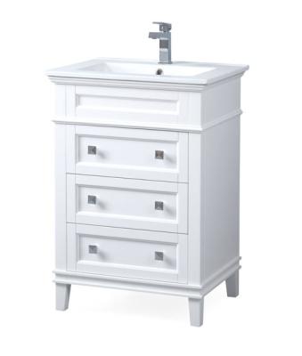 China Modern 24inch Bathroom Vanity With One Piece Ceramic Basin for sale