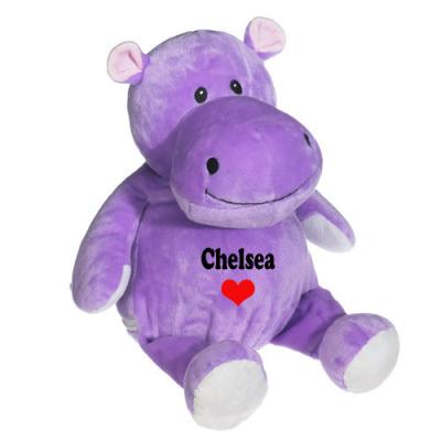 China Sitting Pose Purple Hippo Plush Toys for sale