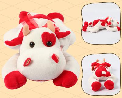 China Lying Pose RedBull Red Cow Milka Cow Plush Toys for sale