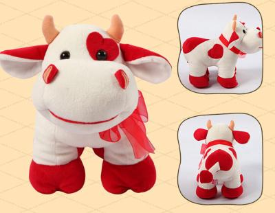 China Standing Pose RedBull Red Cow Milka Cow Plush Toys for sale