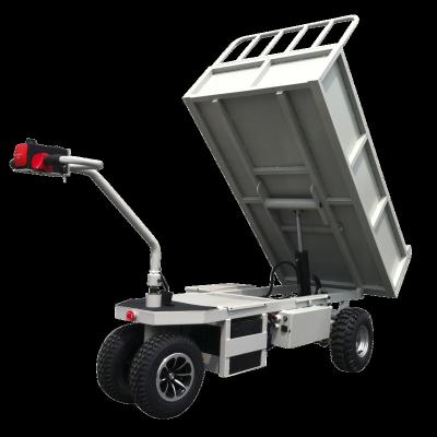 China Widely Electric Dump Cart Four Wheels Truck Powered Hand Trolley Transport Trolley for sale