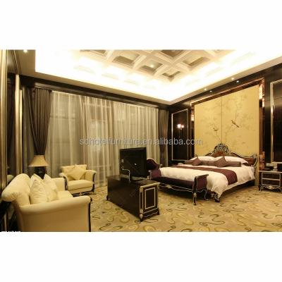 China Solid Wood King Size Bed Hotel Bedroom Furniture Used For Presidential Bedroom for sale