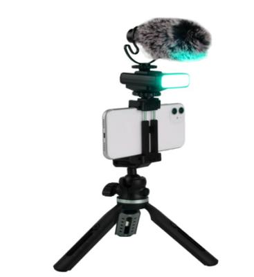 China Portable Vlog Phone Camera Tripod Microphone Live Stream LED Fill Light Dslr Led Light LS-2 for sale