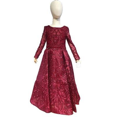 China Regular Wine Red Burgundy Beaded A Line Bridesmaid Dresses Mother And Daughter Party Wear Dresses From Serene Hill HTA60899 for sale