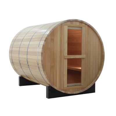 China 2021 Best Selling Traditional Solid Wood Pine/Red Cedar Barrel Traditional Sauna Room Outdoor Steam Sauna for sale