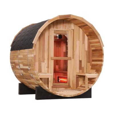 China Computer control panel factory outlet household sauna room dry and outdoor wet sauna room square barrel sauna room for sale