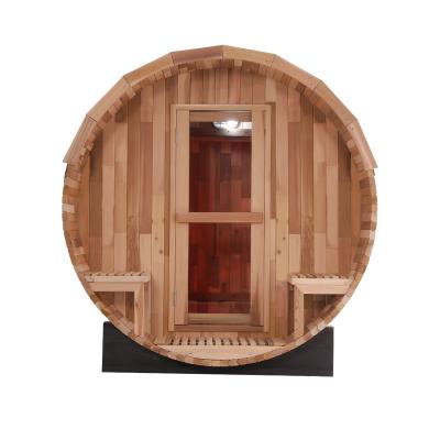 China Hot Selling 2021 Hot Sale Outdoor Computer Sauna Barrel Computer Control Panel Saturated Steam Saturated Steam Solid Wood Sauna Room/Red Cedar for sale