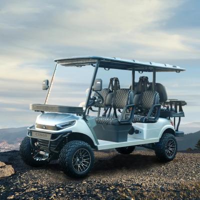 China Customizable 6-Seater Off Road Golf Cart with Electric Power and Cargo Box Standing Postion of Tail Caddie Unequipped for sale