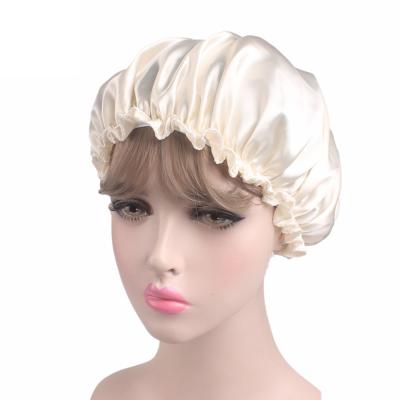 China High Quality Soft Silk Satin Picture Sleep Hat Women's Silk Hair Hood for sale