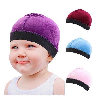 China Wholesale New Children's Velvet Elastic Velvet Dome Wave Hats 3-8 Years Old for sale