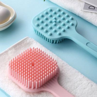 China Long Handle Deep Clean Skin Double Sided Body Brush Silicone Shower Brush for sale