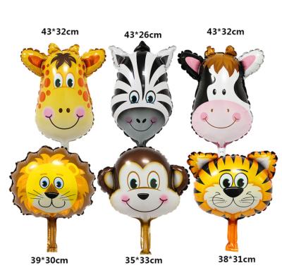 China Wholesale Popping Zebra Foil Monkey 3D Balloons Cartoon Balloon Toy Animal Set Kids Inflatable Happy Birthday Party Supplies Decor for sale