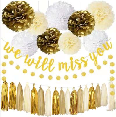 China Flashing We Lace Will Miss You Happy Together Bunting Banner Paper Flower Ball Retirement Air Balloons Party Decorations Supplies Decorations for sale