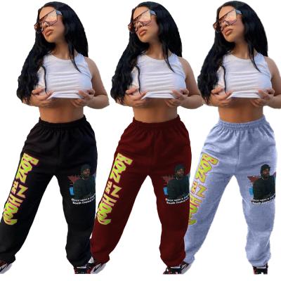 China Anti-wrinkle OEM winter fashion female letter printing casual sports pants harem pants pants for women for sale