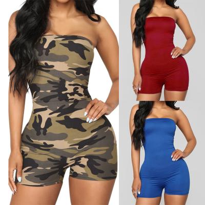 China 2021 QUICK DRY multicolor European and American hot sale knitted women's overalls camouflage overalls for women for sale