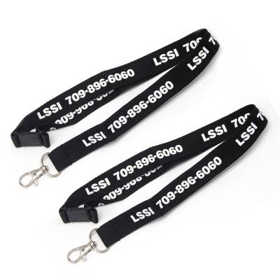 China Polyester Black Promotional Conference Fashion Lanyard 30Mm Plastic Woven Lanyard Webbing Background Badge Holder Neck Strap for sale