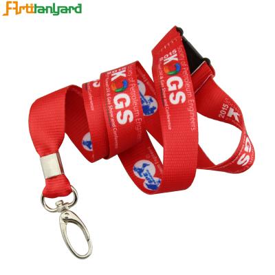 China Wholesale Custom Silkscreen Smooth And Convenient Polyester Printing Red Detachable Tactical Lanyard for sale