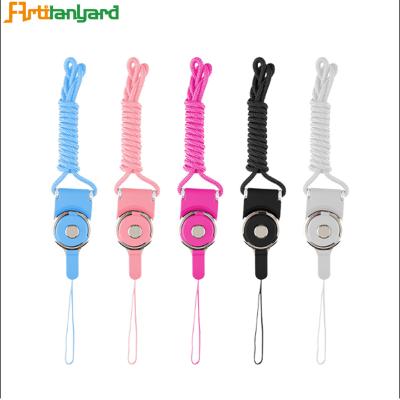 China Gift Packing Lanyard Trap Phone Cases From Factory Wholesale Retractable Reflective Neck Coil Blank Cell Phone Around Nylon Lanyards for sale