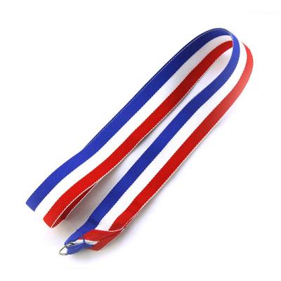 China Widely used for Medal & High End Lanyard Strap Custom Embroidered Blank Sublimation Cloth Medal Ribbon Badge Gifts China Wholesale Award Neck Ribbons for sale