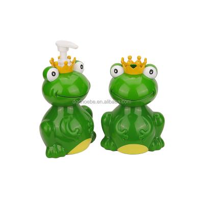 China Personal Skin Care Packaging Lovely Cartoon Container Cute Green Frog Shape 440ml Foam Pump Bottles For Cosmetics Packaging for sale