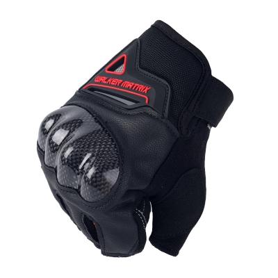 China Hard Carbon Fiber Knuckle Perforated Touch Breathable Summer Seasons Finger Anti-drop Protect Gloves Customized Size for sale