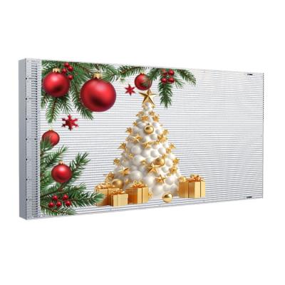 China P4 Display LED transparente adesivo 240x1500mm para aplicações em vidro à venda