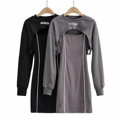 China 2022 Bestselling Breathable Strappy Hoodie Dresses Set Sexy Fashion Women's Y2K Style Suit Custom Logo for sale