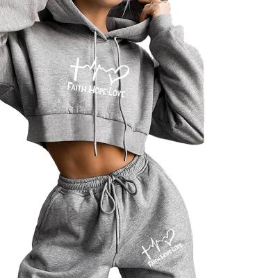 China 2022 New fashion hot women's breathable hoodie set factory wholesale custom with your logo for sale