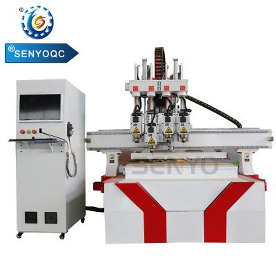 China Hotels Woodworking CNC Router Machine Multi Heads Cutter Wood Furniture Industry For Sale for sale