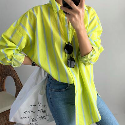 China 2022 New Arrival Spring and Autumn Women's Long-sleeved Shirt Female Korean Version QUICK-DRYING Loose and Thin Mid-Length Low Shirts for sale