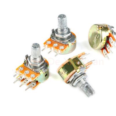 China WH148 League Potentiometer B1K 2K 5K 10K 20K 50K 100K 500K 1M Single Handle 15 mm WH148 Long B1K 2k 5k 10k 20k 50k for sale