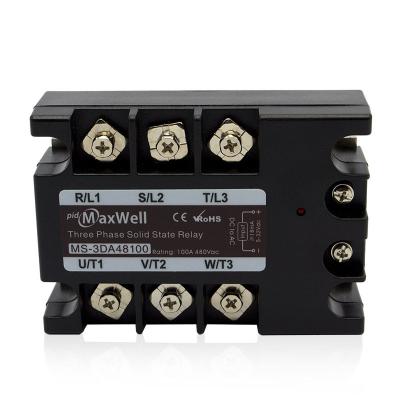 China Safety cover MS-3DA48100 100amps three phase maxwell solid state relay for sale