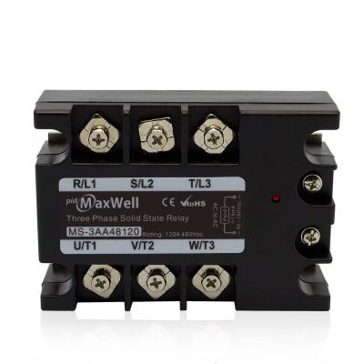 China Safety Cover MS-3AA48120 120A Normally Open AC To AC Three Phase Solid State Relay for sale