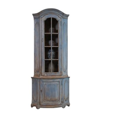 China Durable European style furniture set living room furniture vintage display cabinet antique wooden cabinet for sale