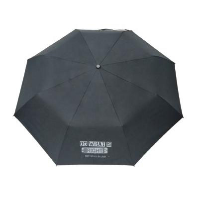 China Folding UV Protection Umbrella Cloth With Black Coating Three Fold Umbrella With Logo Prints for sale