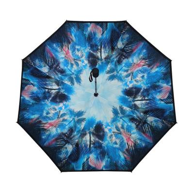 China CLASSIC Canopy Hidden Manual Three Open Fold Umbrella With Logo Prints for sale