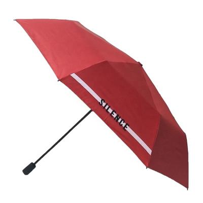 China Modern black three fold colored umbrella with Logo Prints for sale