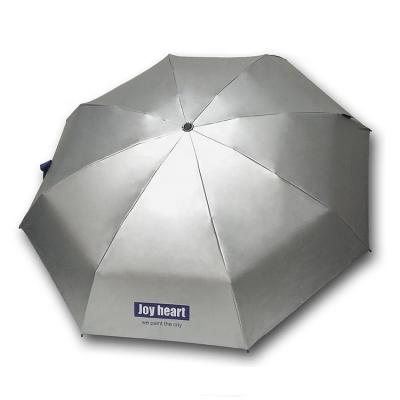 China Modern Manual Open Five Fold UV Protection Umbrella Cloth With Silver Coating With Logo Prints for sale