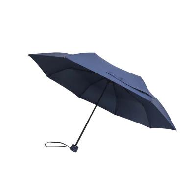 China Fashion Design CLASSIC Leather Handle Manual 3 Fold Umbrella With Customized Color Logo for sale