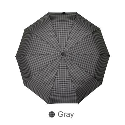 China Full Automatic Businessman Plaid Umbrella CLASSIC Three Fold Cloth Umbrella With Customized for sale