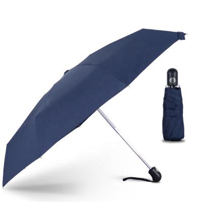 China CLASSIC Logo Prints Fully Automatic Open and Close Fivefold UV Protection Umbrella Cloth with Black Coating for sale