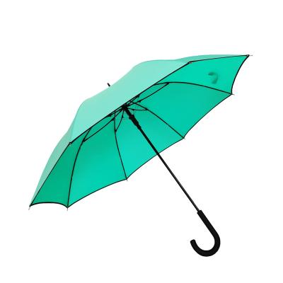 China All In 1 Shape Blue Fluorescent Semi-automatic Handle Fashion J Straight Umbrella With Customized for sale