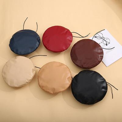 China Wholesale High Quality Striped PU Leather Beret Hats For Cute Women Girls Female for sale